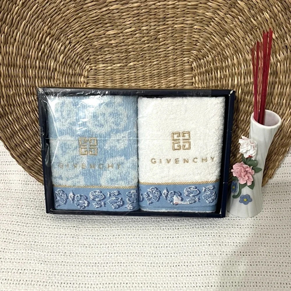 Givenchy Sky Blue and White Towel Duo